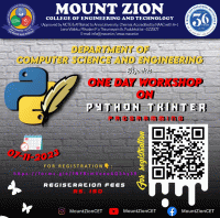 one Day Workshop on Python Tkinter Programming 2023 Workshop Poster